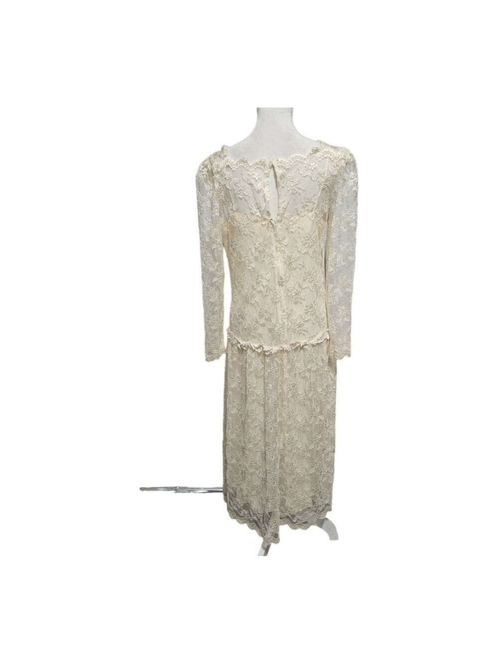 Vintage Victorian Wedding Dress READ Floral Lace Theater Cottage Bohemian - Picture 3 of 12